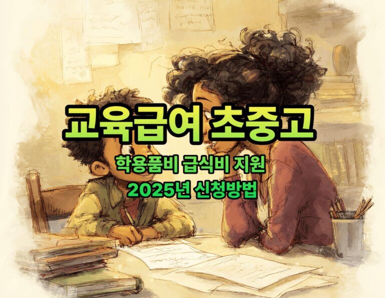 교육급여 초중고 학용품비 급식비 지원 2025년 신청방법