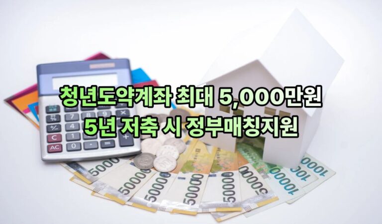 청년도약계좌 최대 5,000만원 5년 저축 시 정부매칭지원