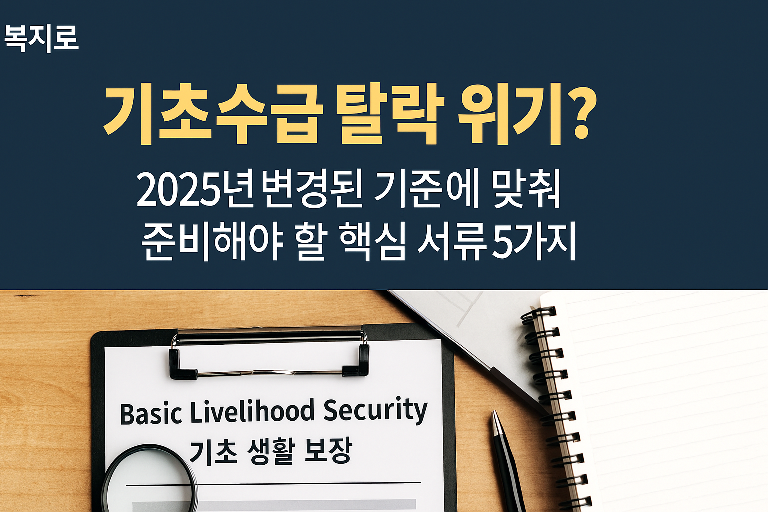복지로 기초 수급 탈락 위기? 2025년 변경된 기준에 맞춰 준비해야 할 핵심 서류 5가지